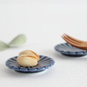 Chopstick rest Eggplant navy (blue) Porcelain Giyaman Mino ware