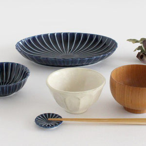Oval large plate Eggplant navy (blue) Porcelain Giyaman Mino ware