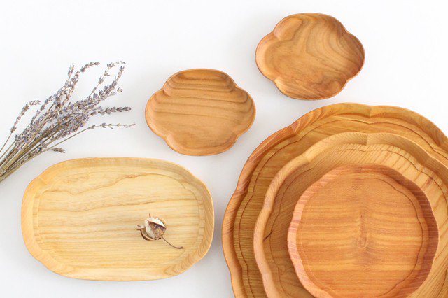 Aizawa Wood Crafts KITO Flower Tray Small Zelkova