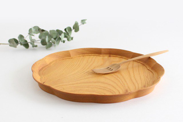 Flower tray, medium zelkova, Yososawa Wood Crafts/KITO