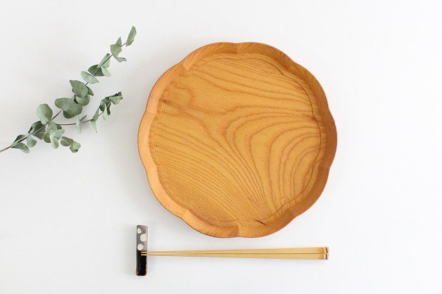 Flower tray, medium zelkova, Yososawa Wood Crafts/KITO