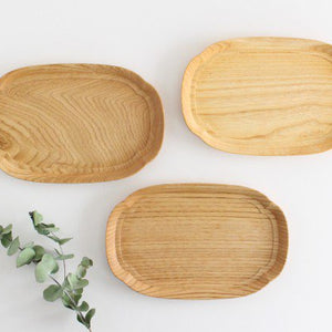 Aizawa Wood Crafts KITO Oval Wood Tray Obon Chestnut