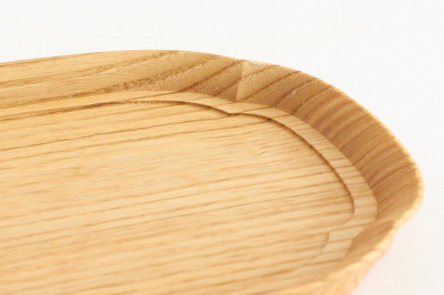 Aizawa Wood Crafts KITO Oval Wood Tray Obon Chestnut