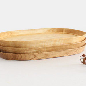 Aizawa Wood Crafts KITO Oval Wood Tray Obon Chestnut