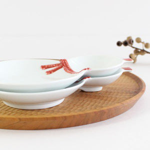 Two-course plate Hisago red porcelain Hasami ware