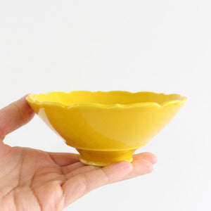 Bellflower Small Bowl Yellow Porcelain Fuchiasobi Hasami Ware