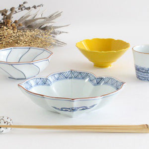 Decagonal Small Bowl Blue Line | Kobachi Hasami Ware