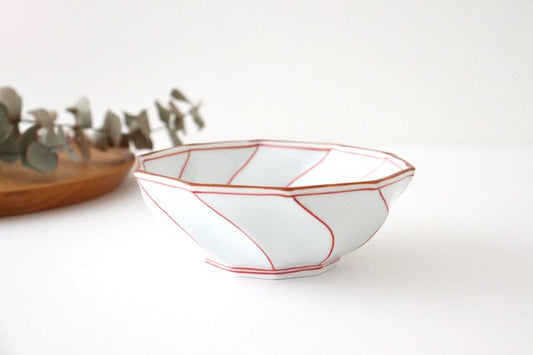 Decagonal Small Bowl Blue Red | Kobachi Hasami Ware