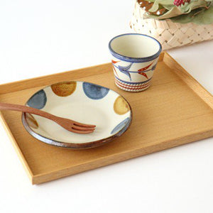 15cm/5.9in Plate Gosame Dot Pottery Tsuboya Ware Toshin Kiln Yachimun