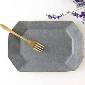 Furutani Seitosho Octagonal Rectangular Plate Gray L