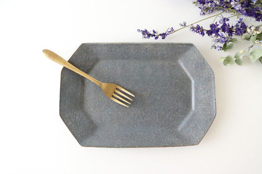 Furutani Seitosho Octagonal Rectangular Plate Gray L