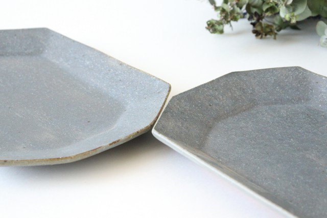 Furutani Seitosho Octagonal Rectangular Plate Gray L