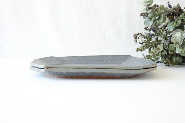 Furutani Seitosho Octagonal Rectangular Plate Gray L