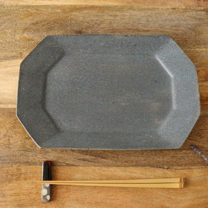 Furutani Seitosho Octagonal Rectangular Plate Gray L