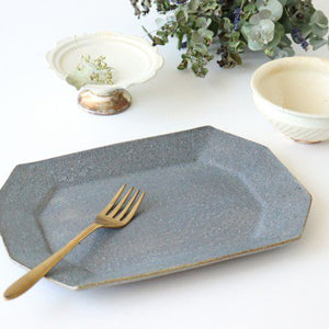 Furutani Seitosho Octagonal Rectangular Plate Gray L