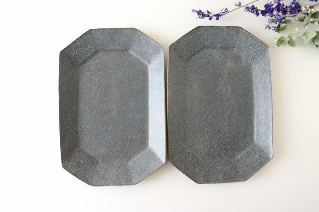 Furutani Seitosho Octagonal Rectangular Plate Gray L