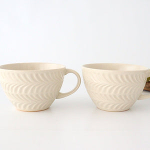 Soup cup ivory pottery rosemary Hasami ware