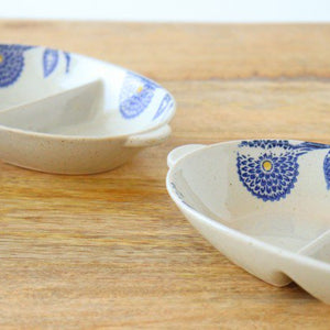 Multi bowl blue porcelain dahlia Hasami ware