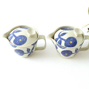 Pot with mesh blue porcelain dahlia Hasami ware