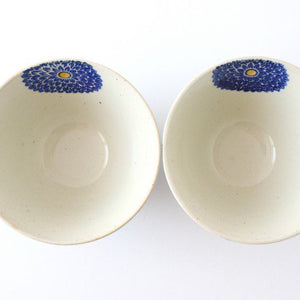 Rice bowl blue porcelain dahlia Hasami ware