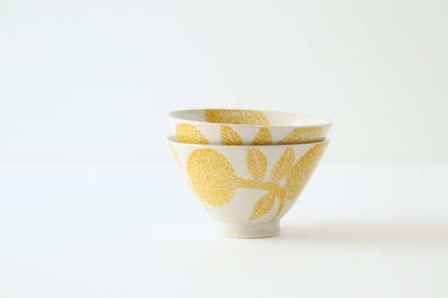 Rice Bowl Yellow  Dahlia | Hasami Ware