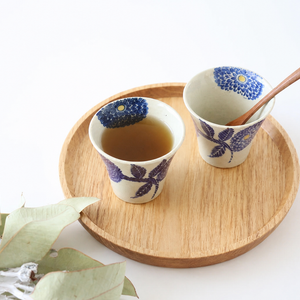 Japanese Cup Blue Dahlia | Yunomi Hasami Ware