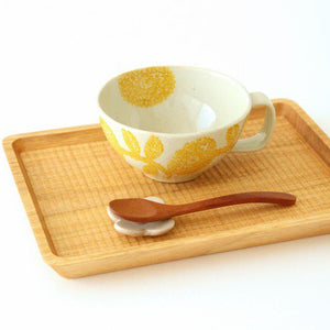 Soup cup yellow porcelain dahlia Hasami ware