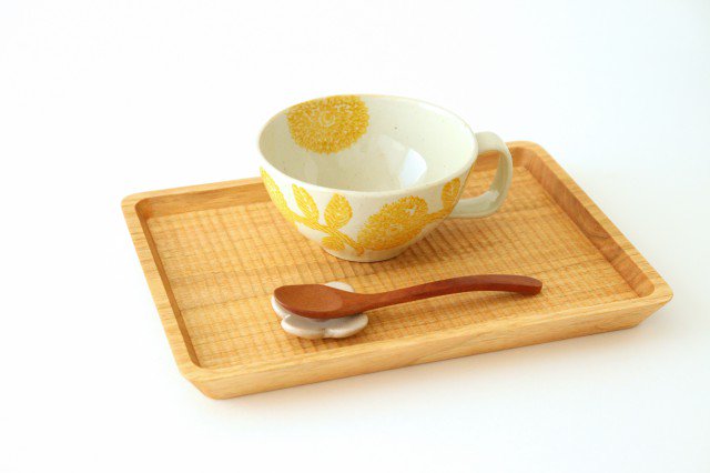 Soup cup yellow porcelain dahlia Hasami ware