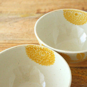 Soup cup yellow porcelain dahlia Hasami ware