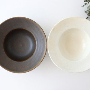Rust glaze rim bowl large pottery Furuya Seisho