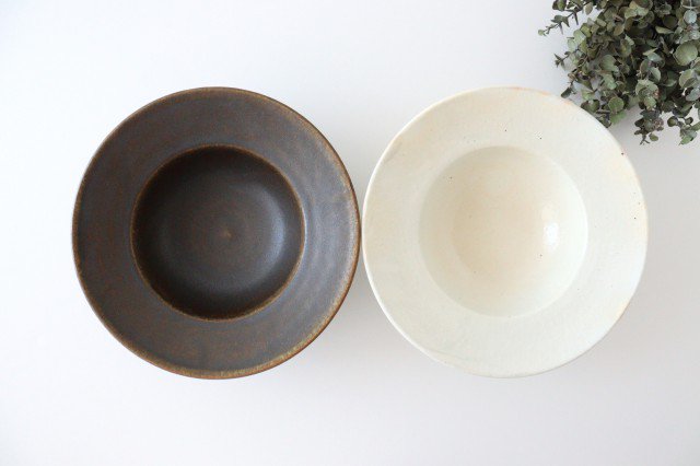 Rust glaze rim bowl large pottery Furuya Seisho