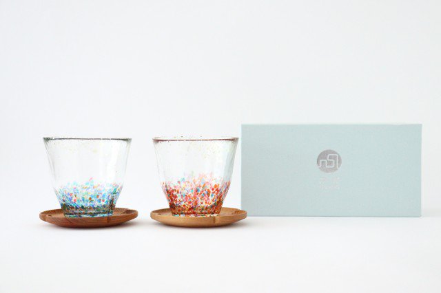 Matsuri Rocks Glass Pair Set | Sake Cup Tsugaru Vidro