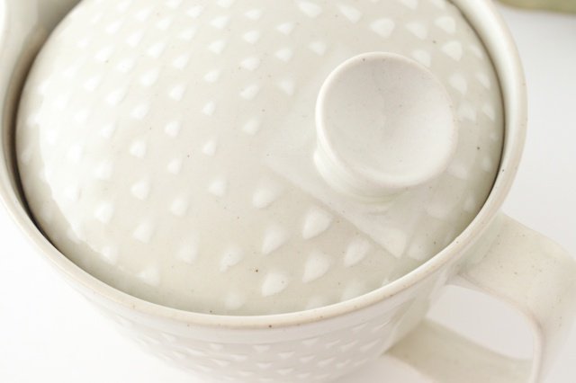 ORIME Japanese Teapot Pique White Small | Kyusu Hasami Ware