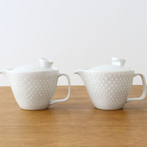 ORIME Japanese Teapot Pique White Small | Kyusu Hasami Ware