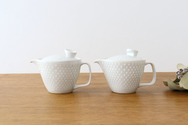 ORIME Japanese Teapot Pique White Small | Kyusu Hasami Ware