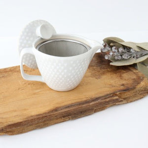 ORIME Japanese Teapot Pique White Small | Kyusu Hasami Ware