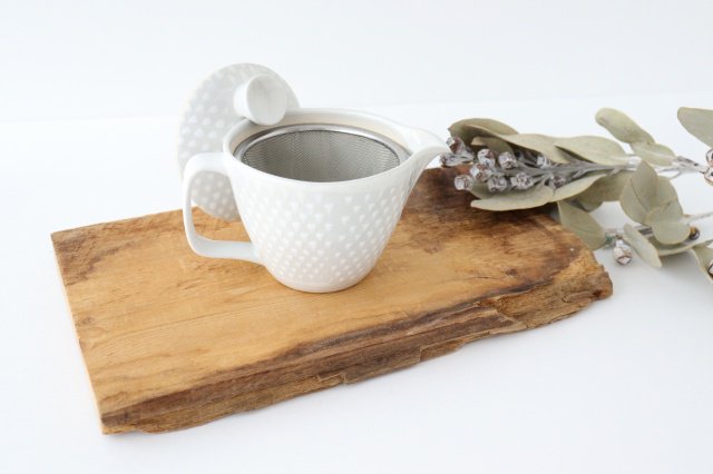 ORIME Japanese Teapot Pique White Small | Kyusu Hasami Ware