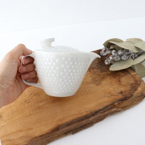 ORIME Japanese Teapot Pique White Small | Kyusu Hasami Ware