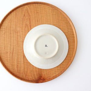 12cm/4.7in Round Plate Pique White Pottery ORIME Hasami Ware