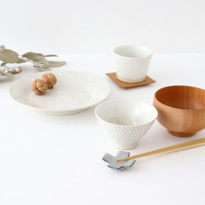 Tea bowl pique white pottery ORIME Hasami ware