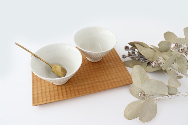 Tea bowl pique white pottery ORIME Hasami ware