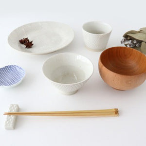 Tea bowl pique white pottery ORIME Hasami ware