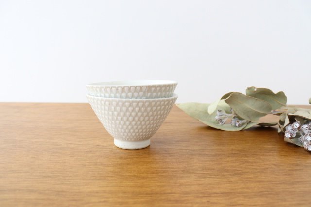 Tea bowl pique white pottery ORIME Hasami ware