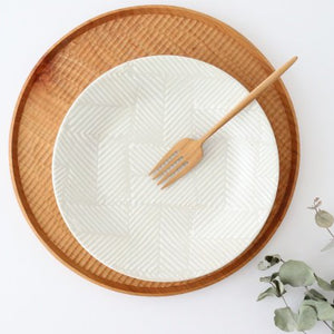 ORIME Round Plate Herringbone White 21cm/8.3in | Hasami Ware