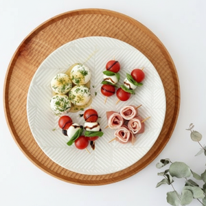 ORIME Round Plate Herringbone White 21cm/8.3in | Hasami Ware