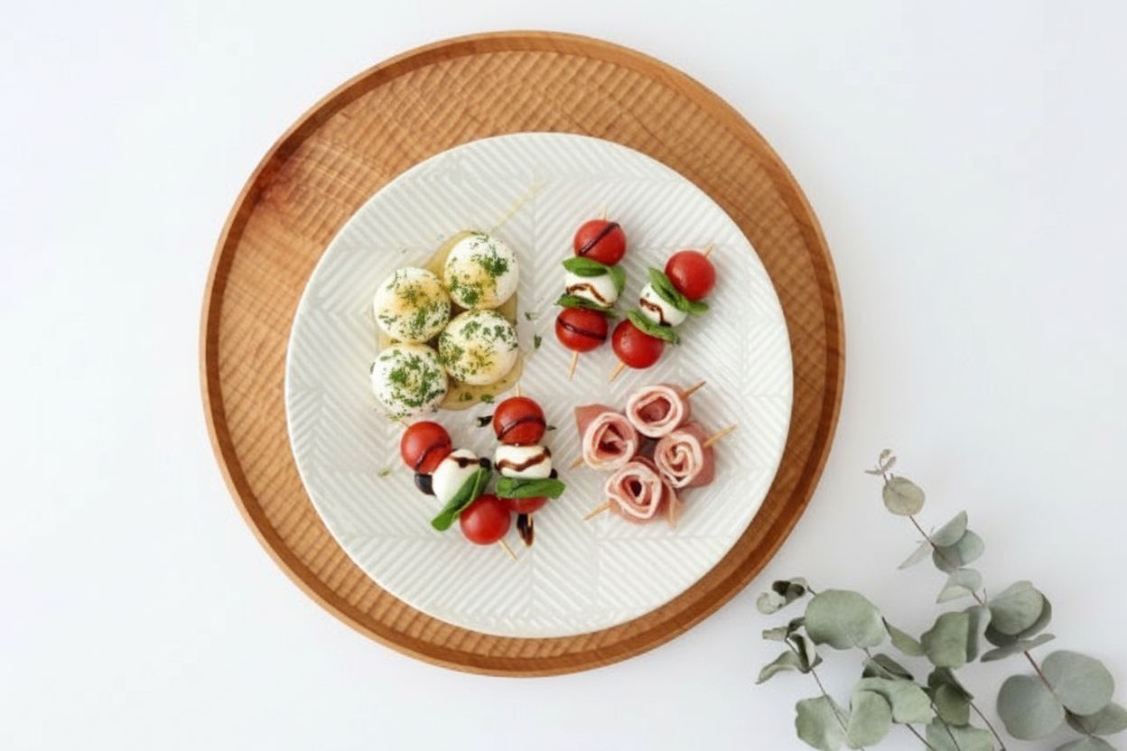 ORIME Round Plate Herringbone White 21cm/8.3in | Hasami Ware