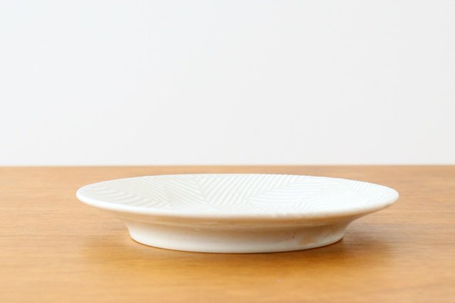 ORIME Round Plate Herringbone White 21cm/8.3in | Hasami Ware