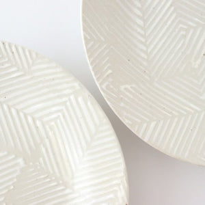 ORIME Round Plate Herringbone White 21cm/8.3in | Hasami Ware