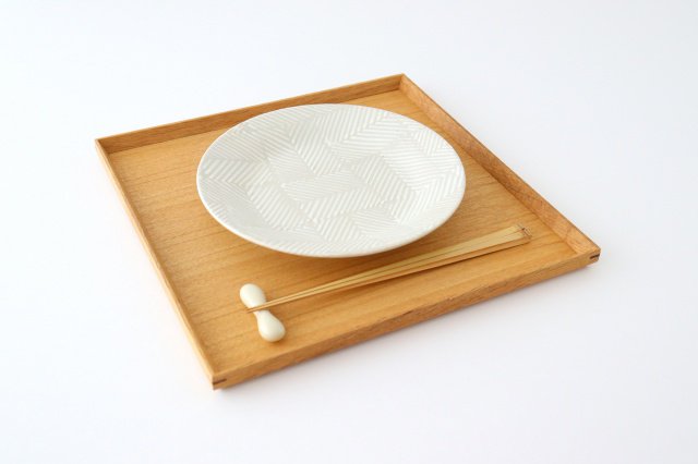 ORIME Round Plate Herringbone White 21cm/8.3in | Hasami Ware