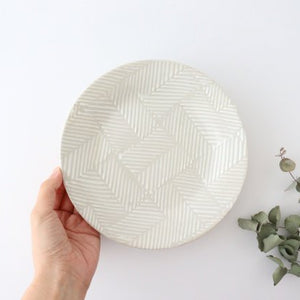 ORIME Round Plate Herringbone White 21cm/8.3in | Hasami Ware